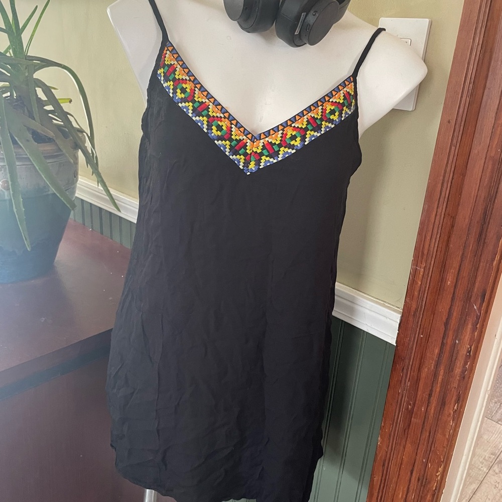 Black Embroidered Women's Dress
